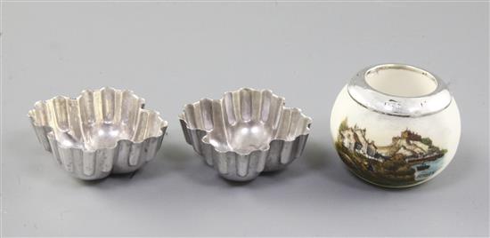 A pair of Victorian silver sweetmeat moulds,